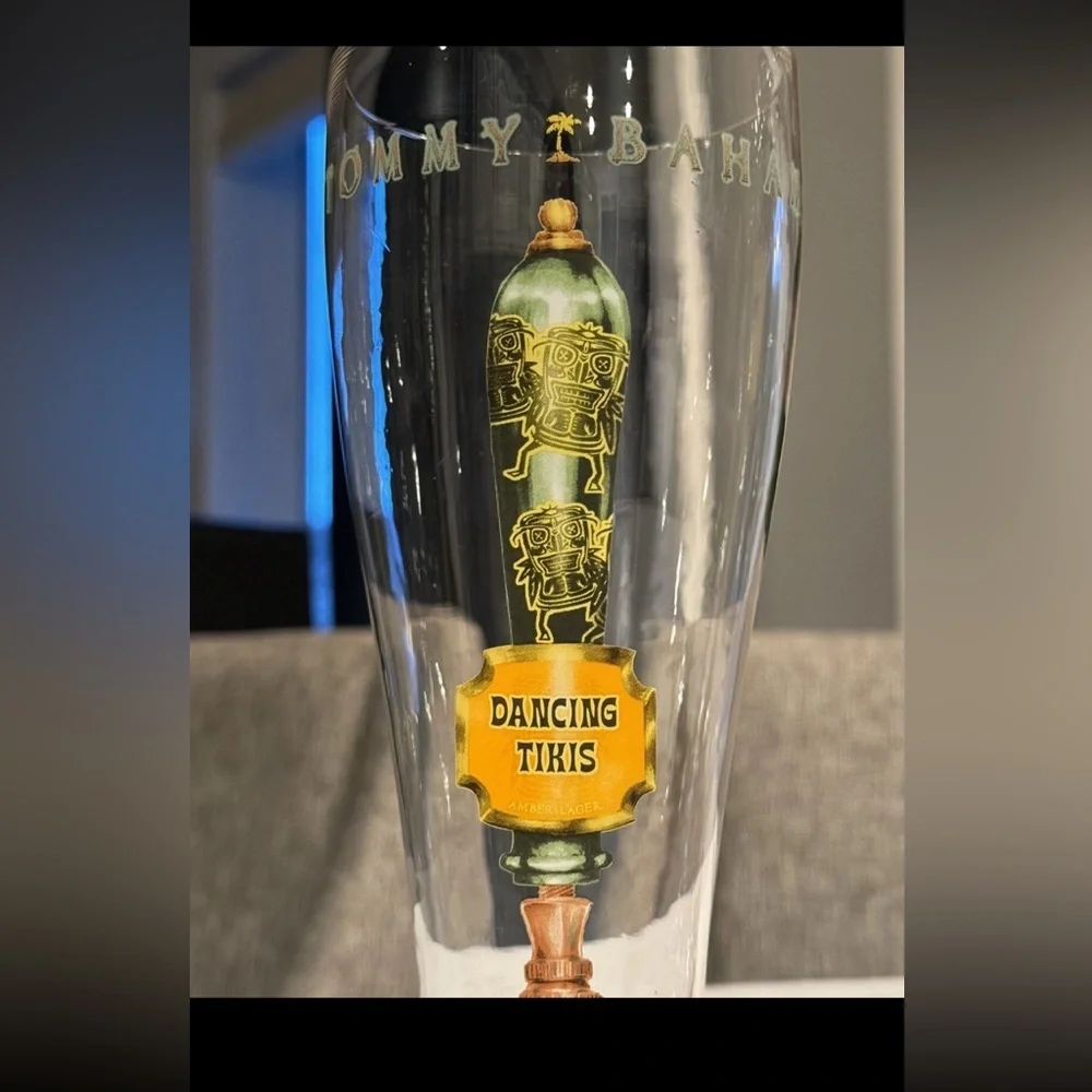 Tommy Bahama Colorful Beer Tap Handle Glass Set